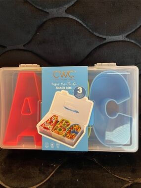 Perfect On-The-Go Snack Box - Red & Blue Letter Compartments